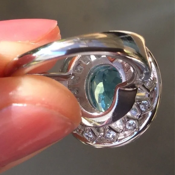 NEW 2.33ct Natural Earth Mined VVS Apatite Estate Sterling Silver Ring 6